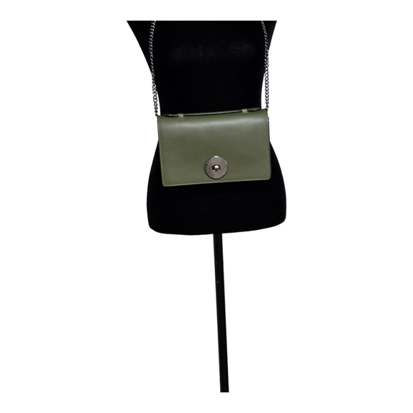 VERA PELLE Crossbody/Handbag Olive Green with Chain - Picture 5 of 12